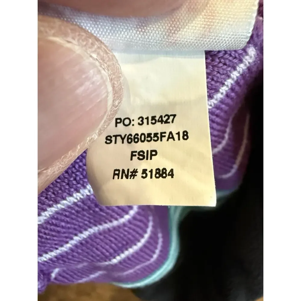 Patagonia Baby Purple White Blue Striped Beanie Warm Hat Size S Small